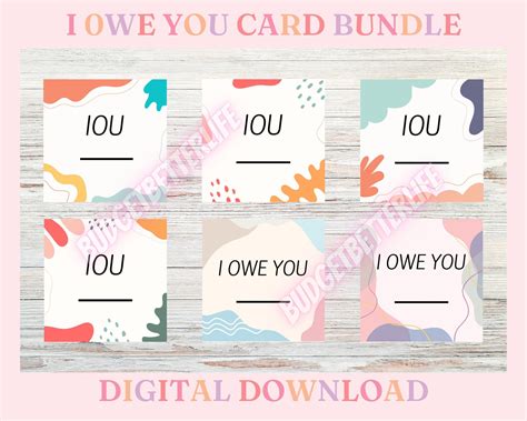 iou card template