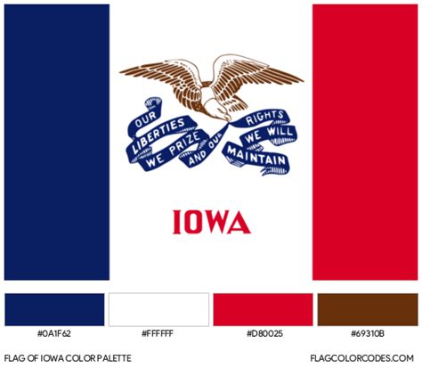 Iowa Flag Color Codes Iowa Flag Coloring Page - Iowa Flag Coloring Page