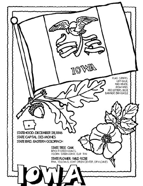 Iowa State Symbols Coloring Page Iowa Flag Coloring Page - Iowa Flag Coloring Page