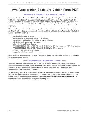 Read Iowa Acceleration Scale Third Edition 