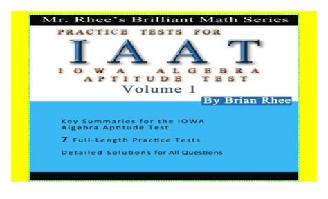 Read Online Iowa Algebra Aptitude Test Iaat Released Tests 