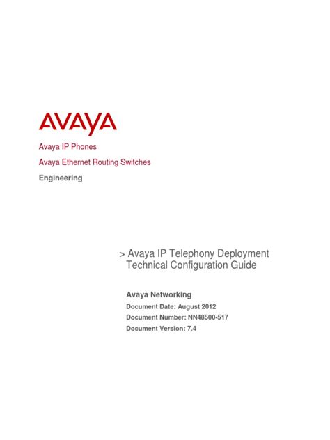 Read Online Ip Telephony Configuration Guide Avaya 