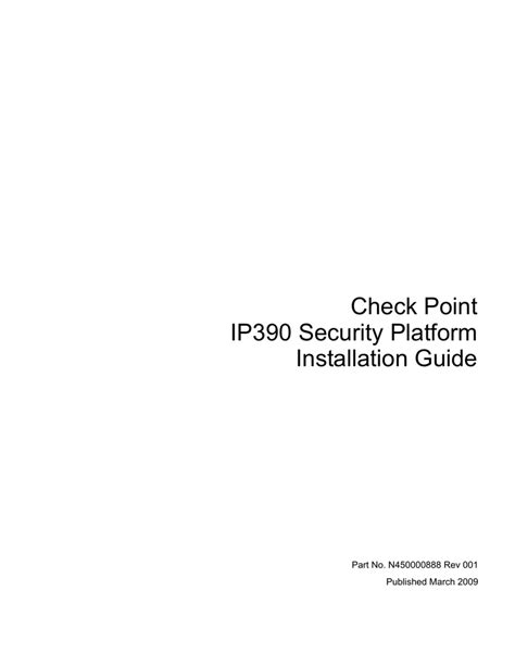 Read Ip390 Security Platform Installation Guide 