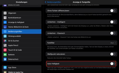 ipad automatische helligkeit