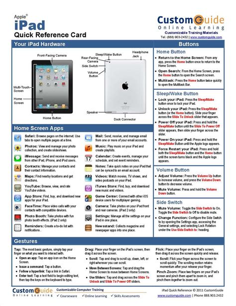 Read Ipad 2 Quick Reference Guide 