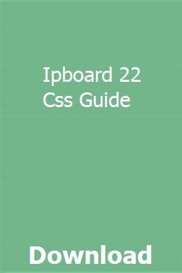 Ipboard 22 Css Guide