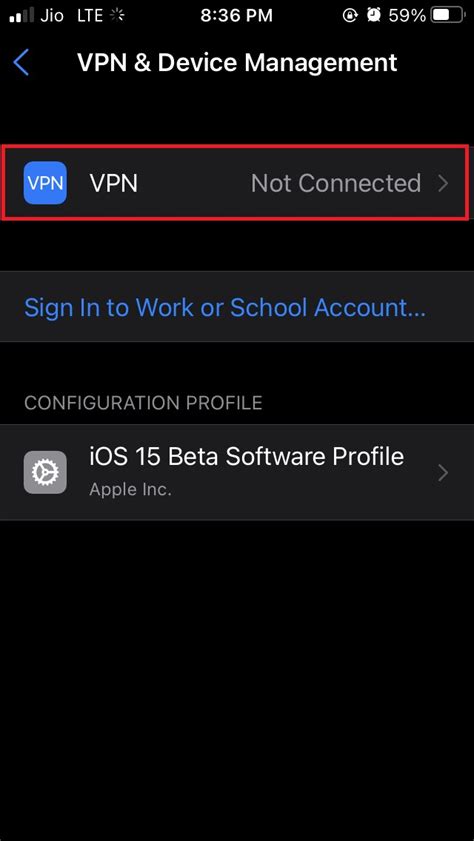 iphone 5 vpn not connected
