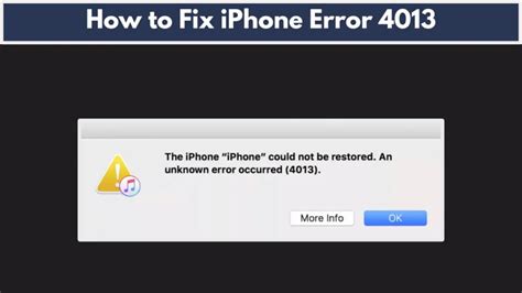 Iphone Restore 4013 Error