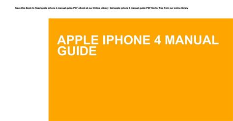 Read Online Iphone 4 Manual Guide 