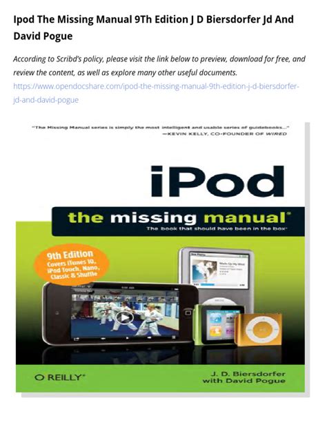 Ipod The Missing Manual The Missing Manual