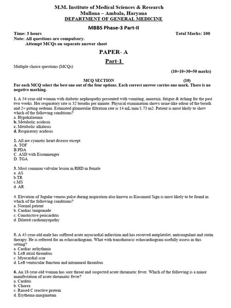 Ipu Sample Papers In Mbbs Stage 1