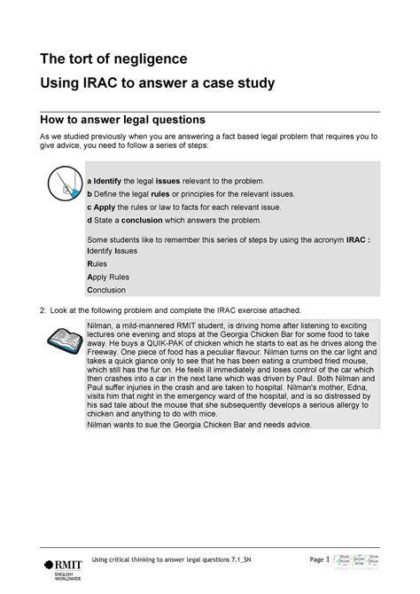 Irac Sample Answer Negligence