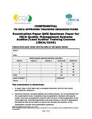 Read Online Irca Examination Paper 