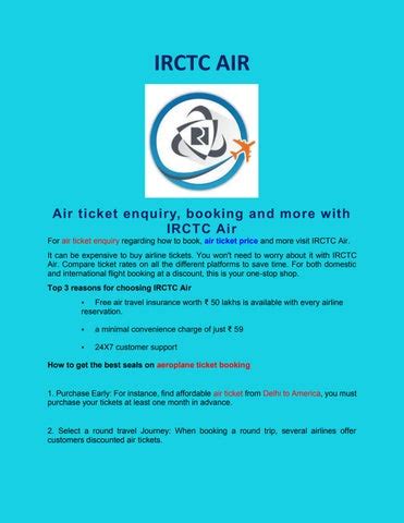 Irctc Air Ticket