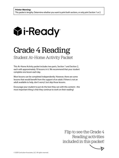 Iready Grade 4 Ela Learning Packet Brookings School I Ready Book 4th Grade - I Ready Book 4th Grade