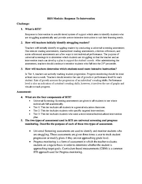iris rti module answers