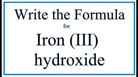 Iron Iii Hydroxide Formula