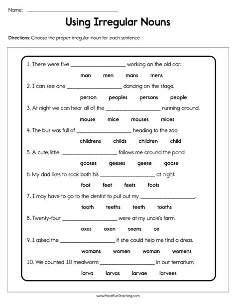 Irregular Plural Nouns 4th Grade Worksheets Amp Teaching Plural Nouns Worksheet 4th Grade - Plural Nouns Worksheet 4th Grade