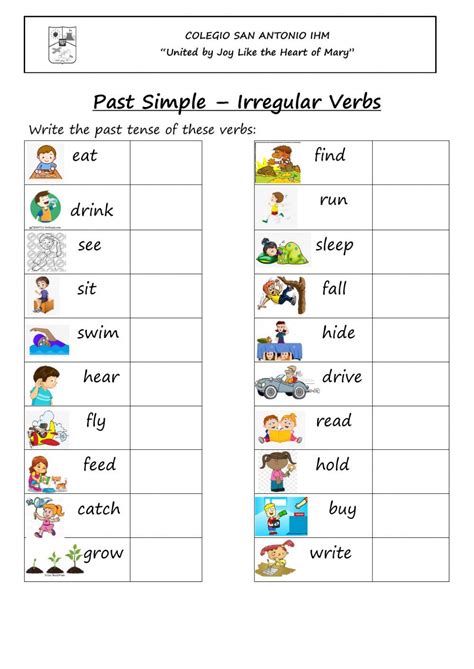 Irregular Verbs Exercises And Worksheets Irregular Verbs Grade 4 Worksheet - Irregular Verbs Grade 4 Worksheet