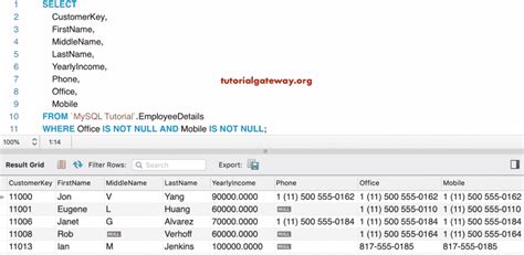 is not null in where clause mysql