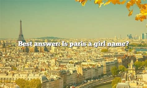 is paris a good name for a girl