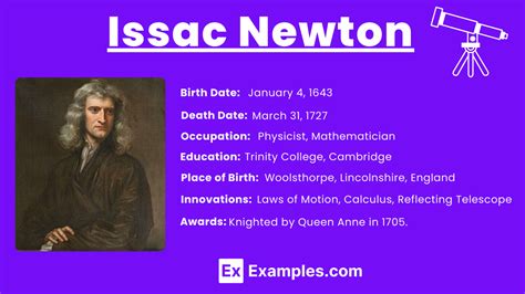 isaac newton inventions and biography examples