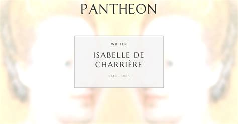 isabelle de charriere biography examples