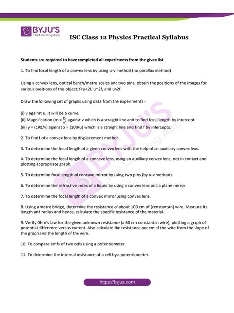 Isc 2015 Physics Syllabus