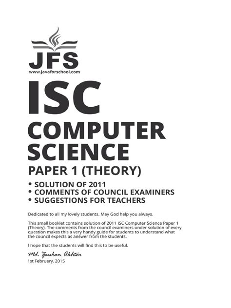 Read Isc Computer Science Solved Papers File Type Pdf 