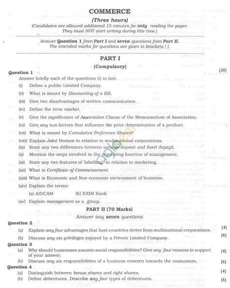 Download Isc Question Papers 2011 Of Commerce 