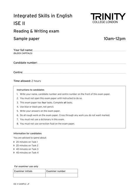Ise Ii Sample Exam Paper Wikispaces