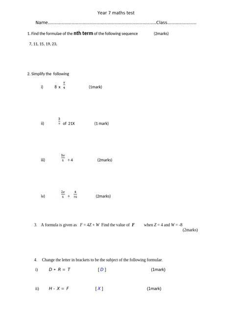 iseb maths year 7 test 3