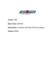 Download Iseb Business Analysis Foundation Sample Papers 