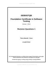 Read Online Iseb Intermediate Certificate Software Testing Sample Paper File Type Pdf 