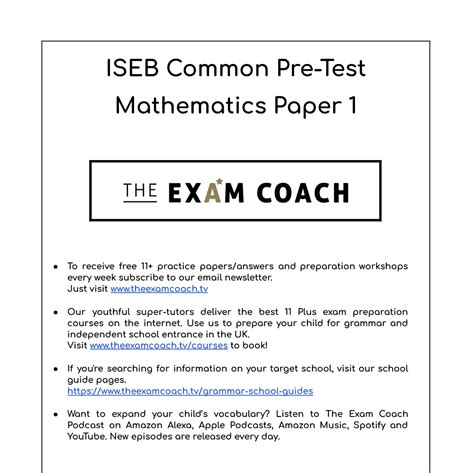 Download Iseb Maths Practice Paper 