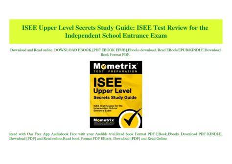 isee upper level secrets study guide isee test re