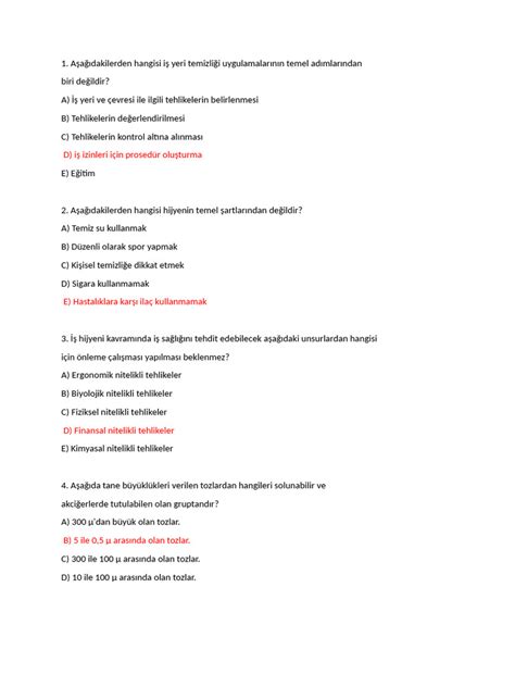 Isg çıkmış Sorular