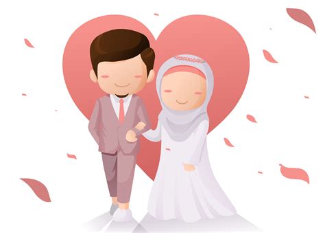 islamic cartoon wedding vector