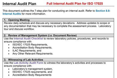 iso 17025 internal audit