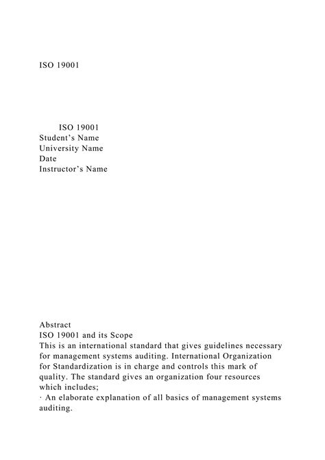 Iso 19001 Quality Control Standard