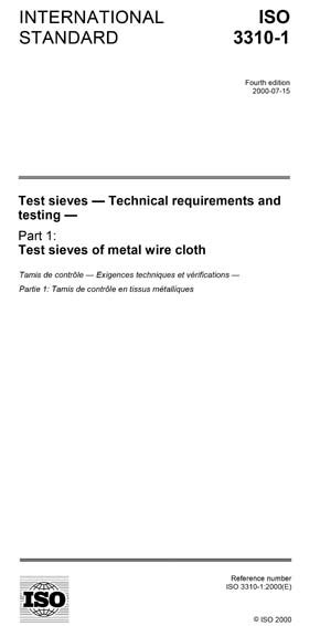Iso 3310 1 2000 Test Sieves Technical Requirements And