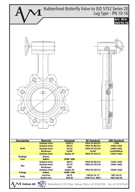 iso 5752 face to face dimensions