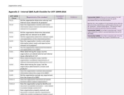 Download Iso Ts 16949 Audit Gap Analysis Checklist 