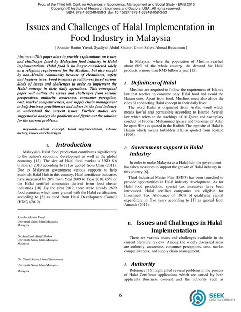 Issues Of Halal Food Implementation In Malaysia