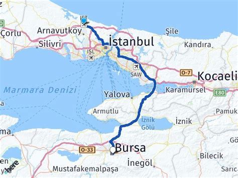istanbul havalimanı bursa kaç km