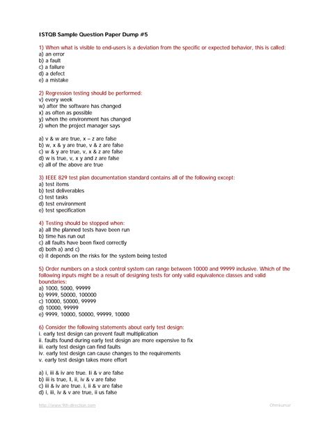 Full Download Istqb Question Paper 5 