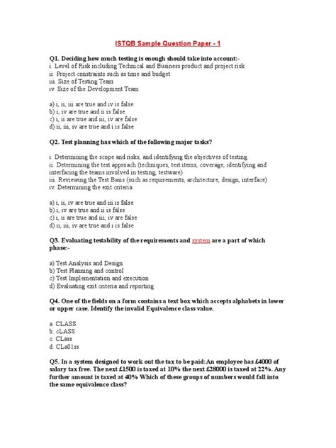 Read Istqb Sample Question Paper 