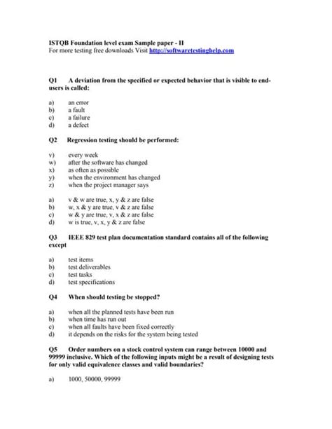 Download Istqb Sample Question Papers 