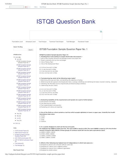 Download Istqb Sample Question Papers 