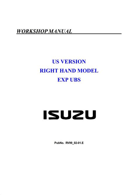 Download Isuzu Trooper 1998 2002 Car Workshop Manual Repair Manual 